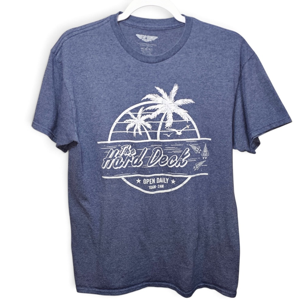 Top Gun Maverick T-Shirt Mens M Blue Good The Hard Deck Graphic Tee AM0M0014